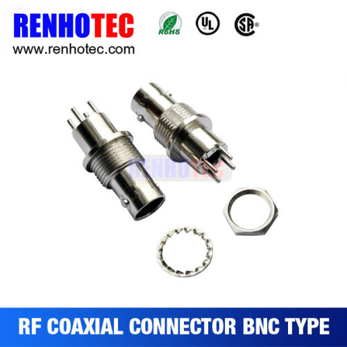 Straight BNC Jack Bulihead PCB Mount RF Electrical Connectors