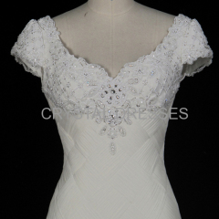 ALBIZIA high quality Pleated Ruffles Beading Organza Chiffon Mermaid Wedding Dresses