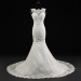 ALBIZIA sparkle Ivory Boat Neck Beads Lace Satin monsoon Sweep/Brush Mermaid Wedding Dresses