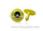 Plastic Pin TPU Animal Ear RFID Cattle Tags In Yellow / RFID Passive Tag