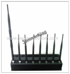 8 Antennas 4G Cell Phone GPS WiFi Signal Jammer UHF VHF Lojack Jammer