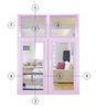Single Glass Aluminum Clad Casement Windows / Pink Commercial Casement Windows