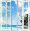 White Foldable Sliding Doors / Clear Interior Bifold Doors With Glass