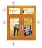 Anodised Aluminium Composite Windows / Yellow HorizontalCasement Window