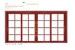 Small Glass Aluminium Sliding Door Internal 1.6 mm Thickness For School