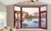Clear Anodized Fixed Aluminium Casement Windows Smooth With Stretch Hand