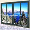 Aluminum Double Sliding Glazed Doors / Tea Glass Double Slider Patio Doors