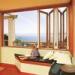 Bedroom Tempered Folding Glass Windows Anodized Yellow Double ISO9001 / CE