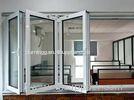 Outside Grey Aluminum Folding Glass Windows Powder Coating For Commercial