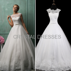 ALBIZIA Romantic Ivory Lace Tulle Ball Gown informal A Line Wedding Dresses