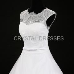 ALBIZIA Romantic Ivory Lace Tulle Ball Gown informal A Line Wedding Dresses