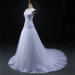 ALBIZIA Beading White Lace Tulle Sheer Back A-line Wedding Dresses