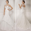 ALBIZIA Fashion Ivory Lace Bateau Tulle Sweep/Brush Wedding Mermaid Dresses