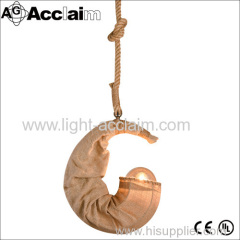 Hot sale the moon shape creative droplight children lamp Vintage linen lignting