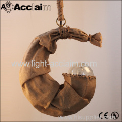 Hot sale the moon shape creative droplight children lamp Vintage linen lignting