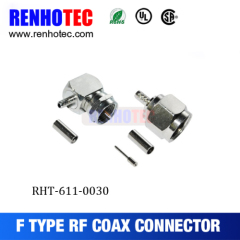 Right Angle Crimp Plug For RG179 F Connector