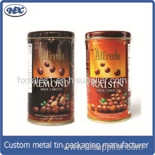 Clip lid coffee bean tin box/ plastic lid coffee bean gift metal package