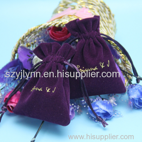 purple color drawstring jewelry gift pouch wholesale