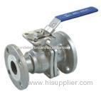 2PC FLANGED BALL VALVES WITH MOUNTING PAD AND LOCKING HANDLE.