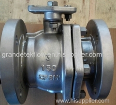 2PC FLANGED BALL VALVES WITH MOUNTING PAD AND LOCKING HANDLE.