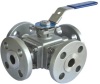 4-way FLANGED BALL VALVES WITH MOUNTING PAD AND LOCKING HANDLE.
