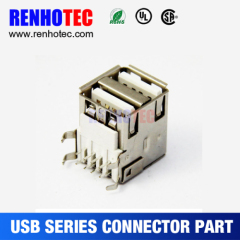 R/A USB 3.0 PCB Dual Port Version Type A SMT Terminal Micro USB Connector Part