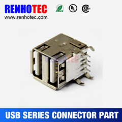R/A USB 3.0 PCB Dual Port Version Type A SMT Terminal Micro USB Connector Part