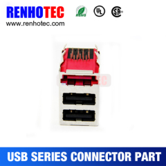 PCB 90 Degree USB 3.0 Three Ports in One Row Terminal Micro USB Connector Part