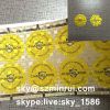 Yellow Round Customized Warranty Void If Removed Stickers Self Destructive Hologram Label