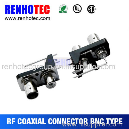 high performance BNC to RCA in one row connector with plastic housing