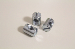 Slotted furniture nut nut