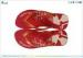 Red Lady EVA Flip Flops Women Size 9 Summer Silk Printing Design