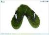 Simple Green Grass Flip Flops Skid Proof Customized Hollow Out