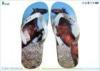 Summer Beach Slipper Blue Heat Transfer Printing Hollow Out EVA