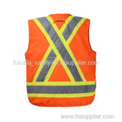 Surveyor safety reflective vest with fire-retardant protection Surveyor safety reflective vest with fire-retardant prote