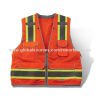 Surveyor safety reflective vest with pockets front zip