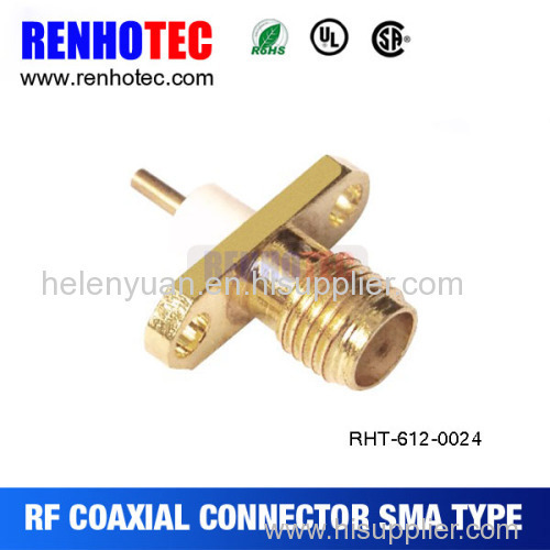 Dosin SMA female Jack Goldplated straight connector 2 hole with long dielectric solder