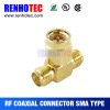 RP SMA Male to Two RP SMA Female Triple T RF Adapter Connector 3 way Splitter