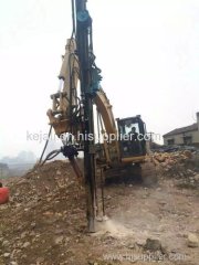 Excavator mounted hydraulic drilling machine