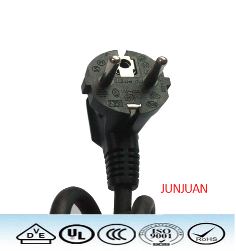 Europe Waterproof power cord with 2 prong plug