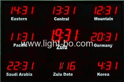 Ultra Red 4 Digit 4.0 7 segment LED Clock Display for Digital Time Zone Displays