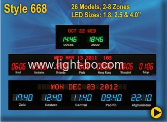 Ultra Red 4 Digit 4.0  7 segment LED Clock Display for Digital Time Zone Displays