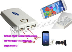 Portable White Poker Scanner/ Samsung Mobile Power Bank Spy Camera