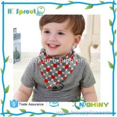 High quality cute 100% organic cotton bandana baby bib