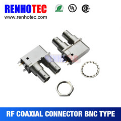 Right Angle 4 Port BNC Jack PCB Mount RF Connectors