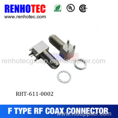 Right angle PCB mount 75 ohm F connectors