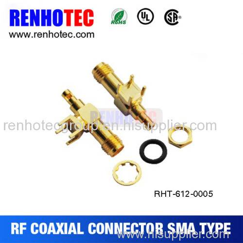 SMA R/A Female to PCB crimp connectors for cable rf coaxial connectors