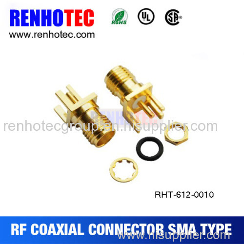 SMA Straight Jack edge mount electrical connectors for cctv camera