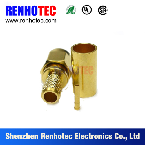 180 Degree Gold Plated Crimp Cable RG174 RG179 SMB Male Connectors