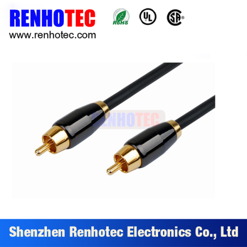 Gold Plating RCA Custom Colorful Wire Rope Male RCA to RCA Cable